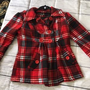 $9 add on bundle! The Hanger plaid jacket. Size small.